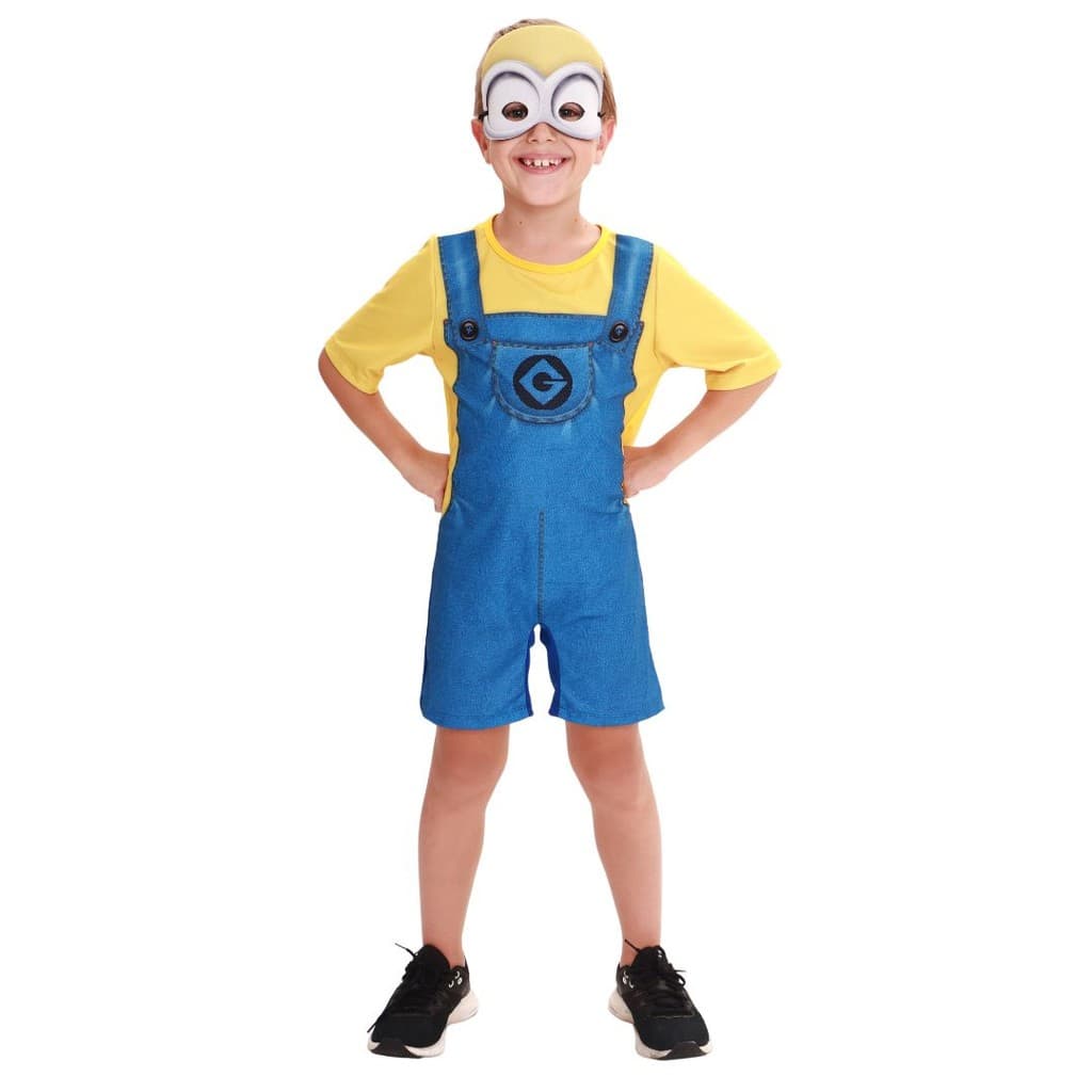 Fantasia Minions Infantil com Máscara