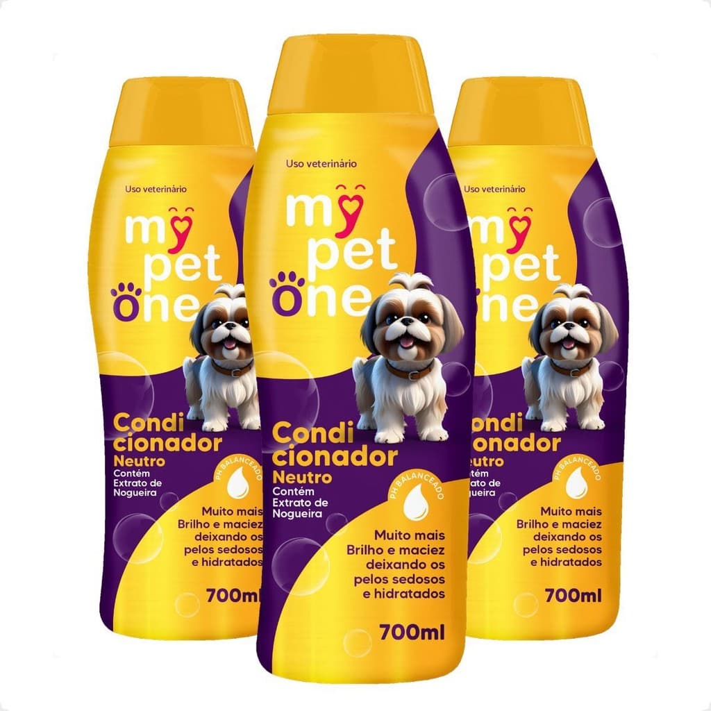 Kit 3 Condicionador Neutro Mypetone - 700mL