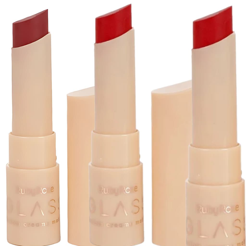 KIT 3 BATOM CREAMY MATTE GL05, GL06, GL07 TONS VERMELHOS