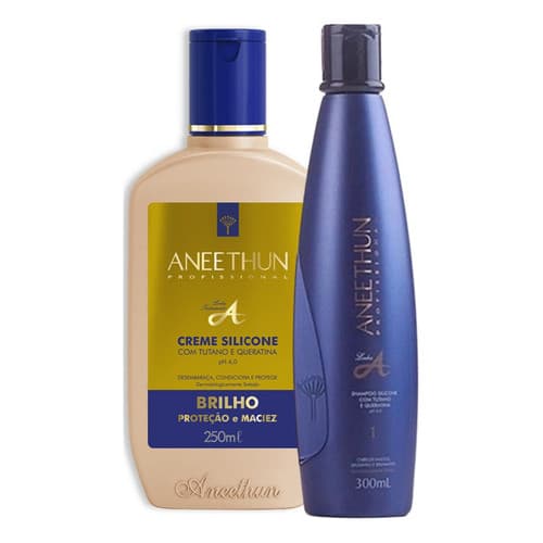 Kit Shampoo + Creme De Silicone Linha A Aneethun