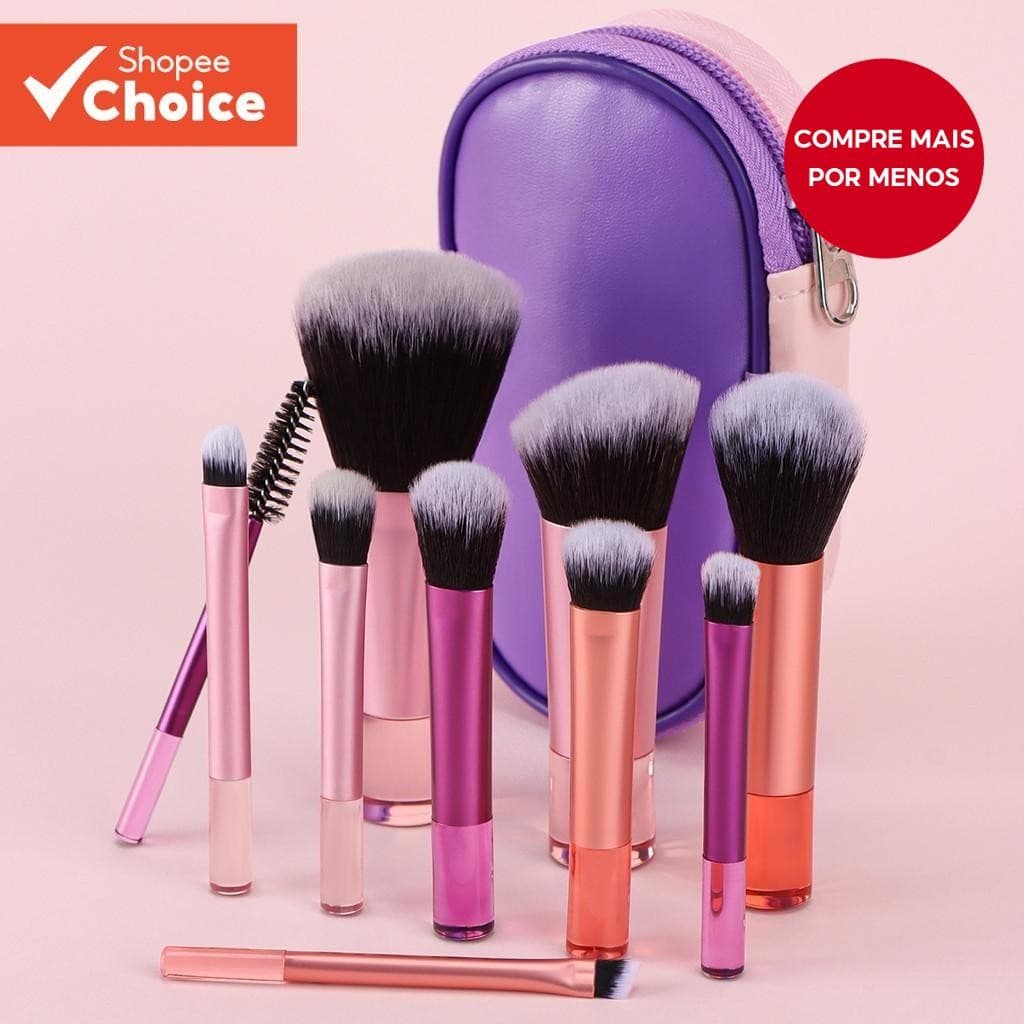 Pincéis De Maquiagem 10 Unidades/Conjunto , Com Bolsa De Pincel Grátis , Fácil De Transportar , Adequados Para Todas As