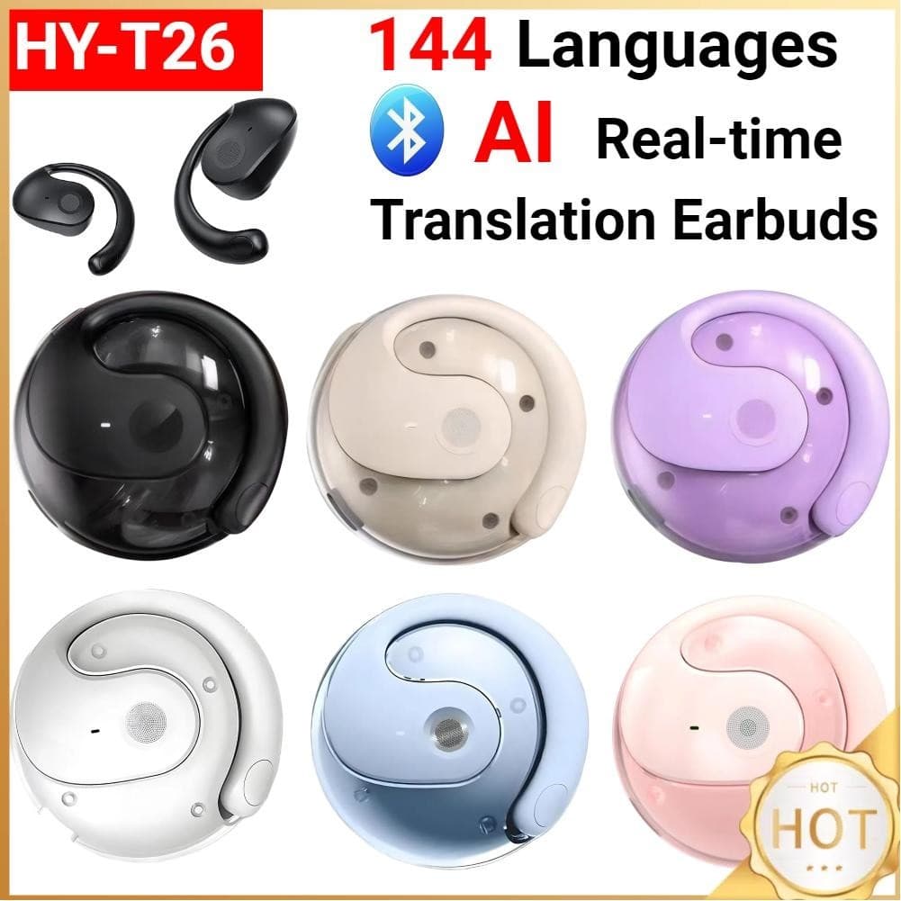 Fones De Ouvido Sem Fio BT AI Com Tradução De Idiomas Em Tempo Real 144 Tradutor De Fone Pendurado Para Viagens E Negóci