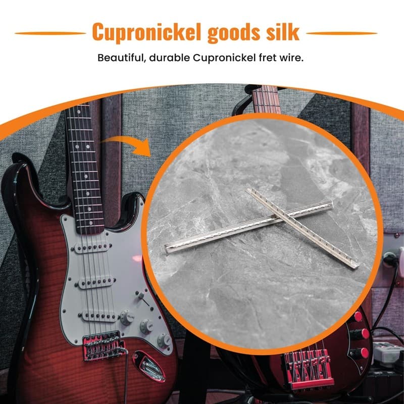 Conjunto De Fio De Traste Guitarra Elétrica Acústica De 2.9 Mm , Prata