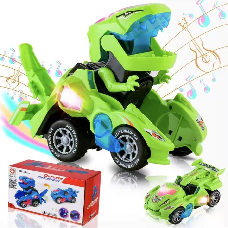 Brinquedo carrinho de dinossauro anda, mexe , luz e som