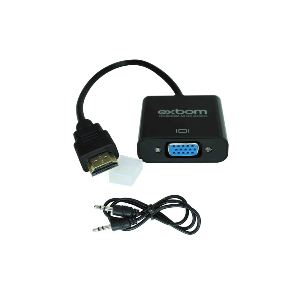 ADAPTADOR HDMI P/ VGA COM AUDIO P2 KAP-V079