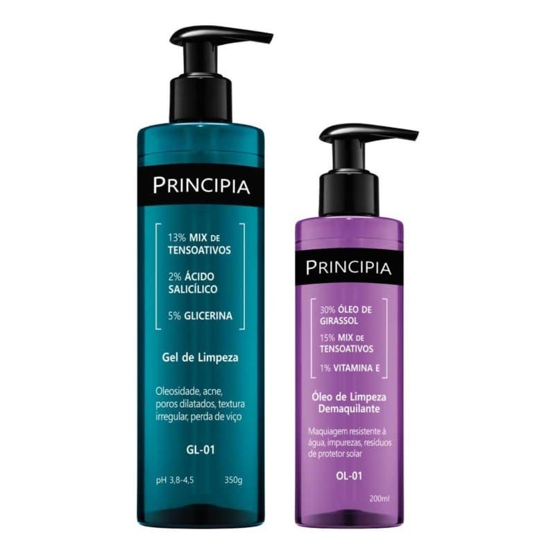 Kit Principia Limpeza Profunda Anti Acne Gel de limpeza GL-01 + Oleo de Limpeza OL-01