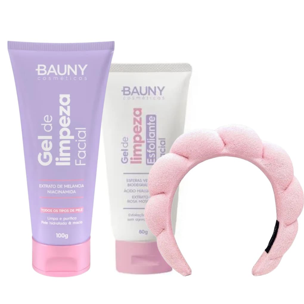 Kit SkinCare Bauny Sabonete, Esfoliante R. Mosqueta e Tiara