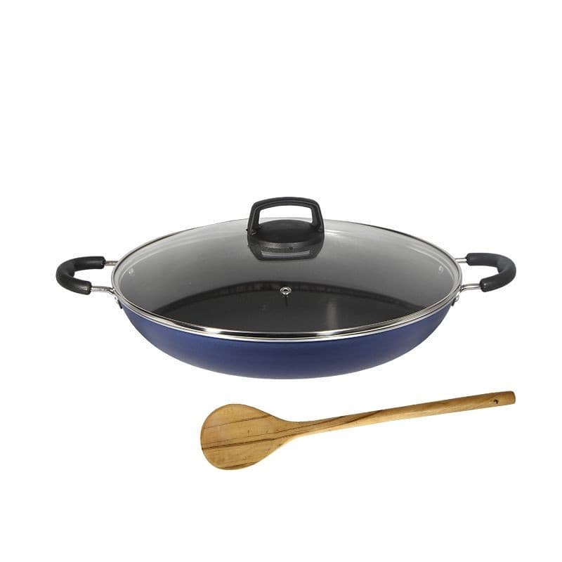 Paella Tacho N32 Antiaderente Com Tampa Vidro + Colher
