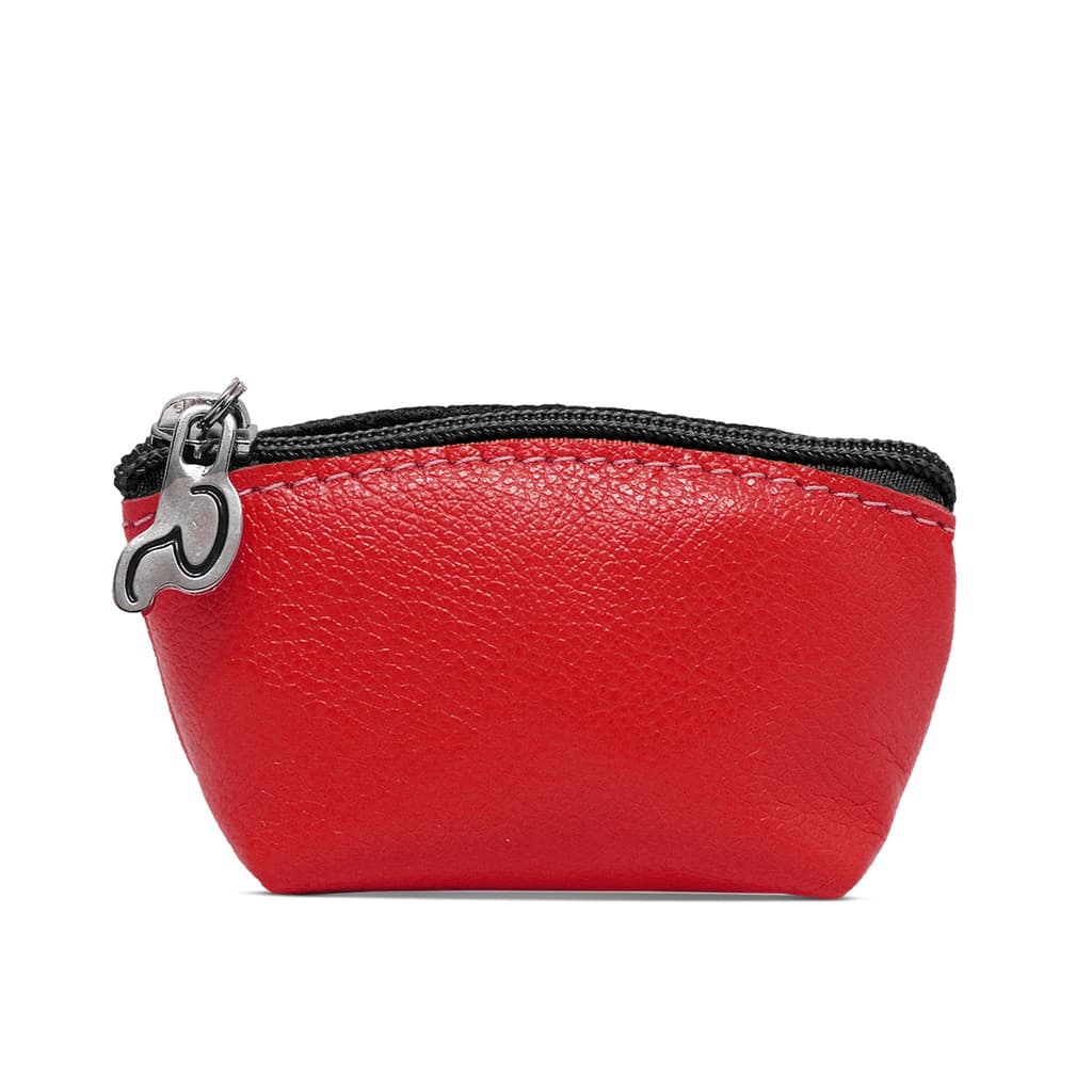 Bolsinha Porta Moedas/Dinheiro em Couro Modelo Barco - Vermelho | 100% Couro | Relicário Bolsas e Pastas