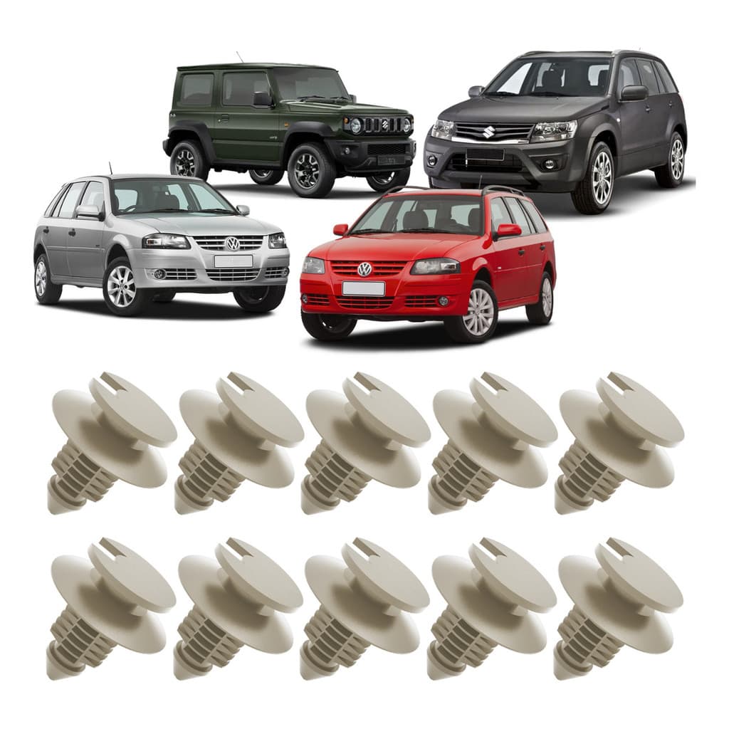 100x Grampos Presilhas Forro Porta Dianteiro Traseira Gol Santana Saveiro Voyage G2 G3 G4 G5