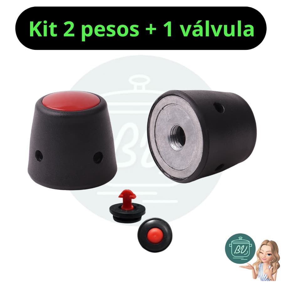 Kit 2 pesos mais 1 válvula para panela de pressão