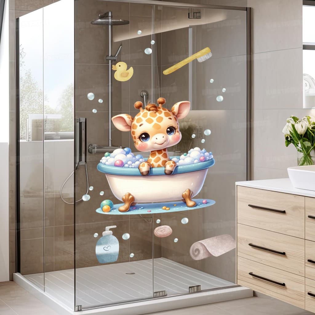 Papel Safari Lavável Seguro Infantil Fácil Aplicação Quarto Bebê Banheiro Piscina Área Kids Menina Menino