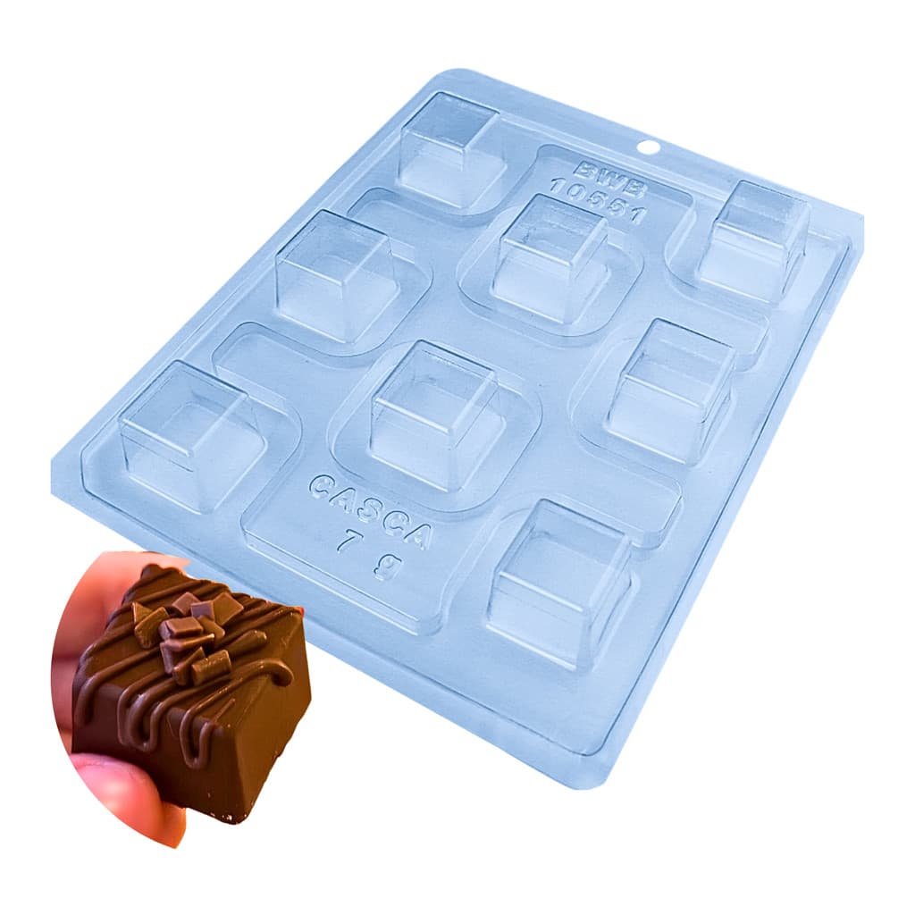 Forma Chocolate Bombom Quadrado 10551 Acetato + Silicone Bwb