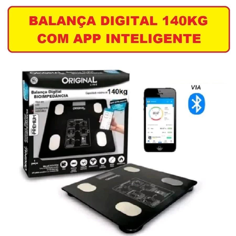 Balança Digital Com Bluetooth 140KG Vidro Firme Durável Fitness Treino Útil E Uso Simples