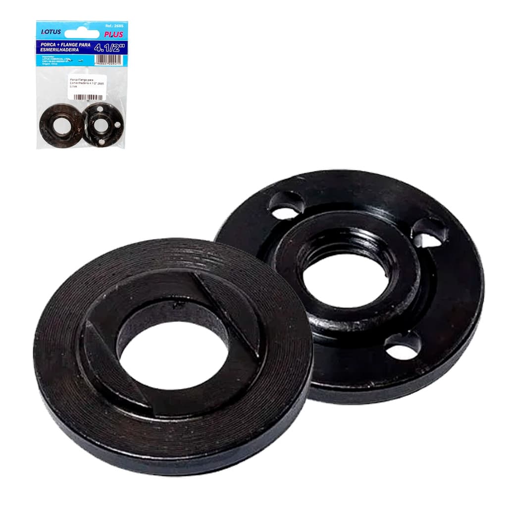 Jogo De Flange Para Esmerilhadeira Angular 4.1/2Pol. M14 Fixação Disco Corte Superior Inferior