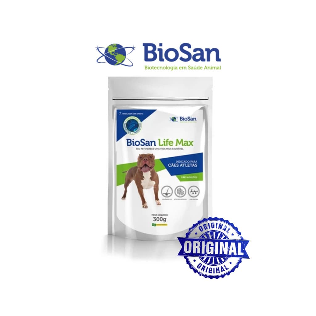 Biosan Life Max Suplemento Mineral, Vitamínico E Aminoácido Para Cães Em Treinamento Pet 300g