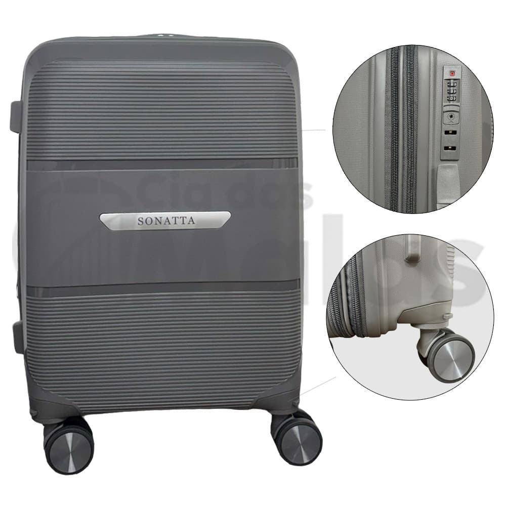 Mala de Viagem Bordo ABS Com Rodinhas 360 Graus Cadeado Flat