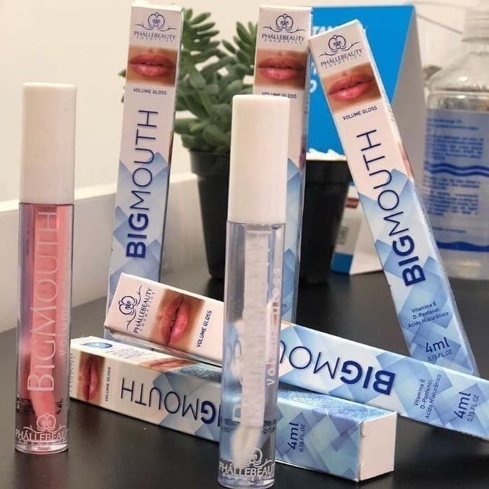 02 Big Mouth Volume Gloss PHALLEBEAUTY(Rosa e Incolor) Maquiagem