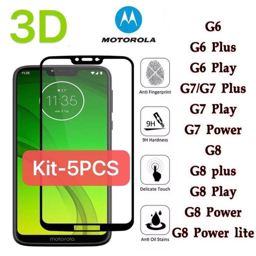 Película De Vidro 3D MOTO G Todos modelos G6/G6PLUS/G6PLAY/G7/G7PLUS/G7PLAY/G7POWER/G8/G8PLUS/G8PLAY/G8POWER/G8POWERLITE