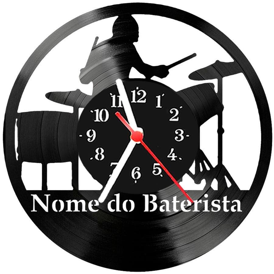 Relógio Parede Vinil LP ou MDF Bateria Baterista Banda Presente Casa Decoração 2