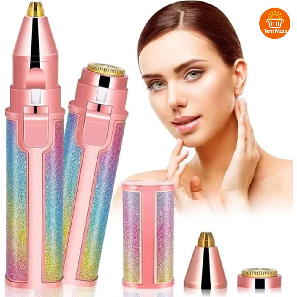 Kit Depilador 2 em 1 Recarregável USB Sobrancelha Buço Removedor de Pelos Facial Profissional