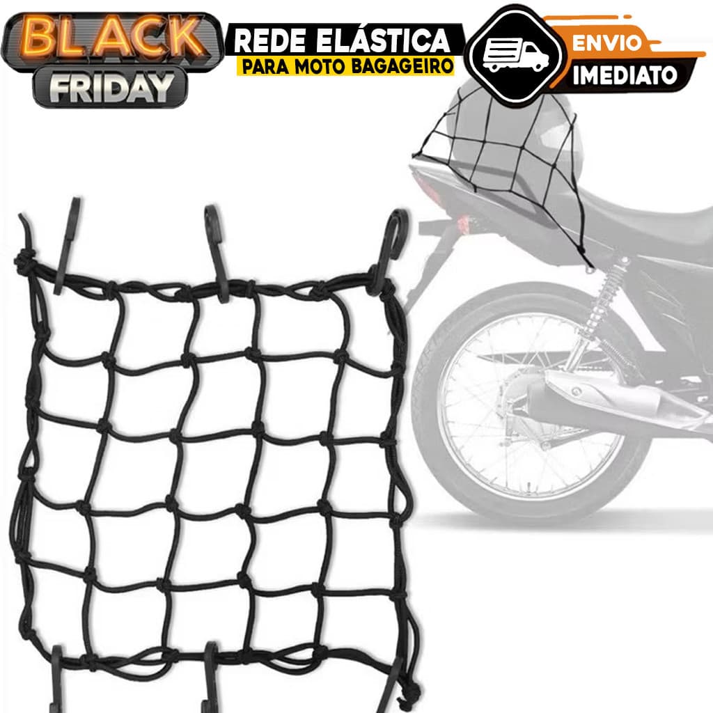 Rede Elastica Aranha Preta Moto Bagageiro Capacete