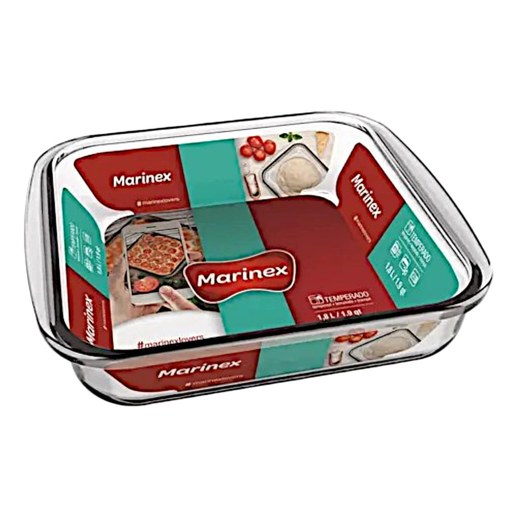 Assadeira De Vidro Quadrado 1.8 Litros Refratário Marinex