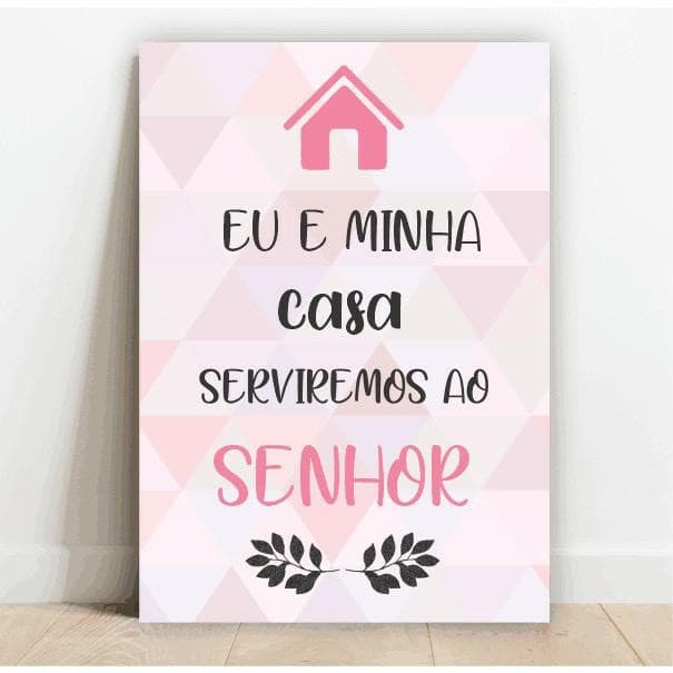 Placa Decorativa Eu e Minha Casa Servimos ao Senhor 20x30
