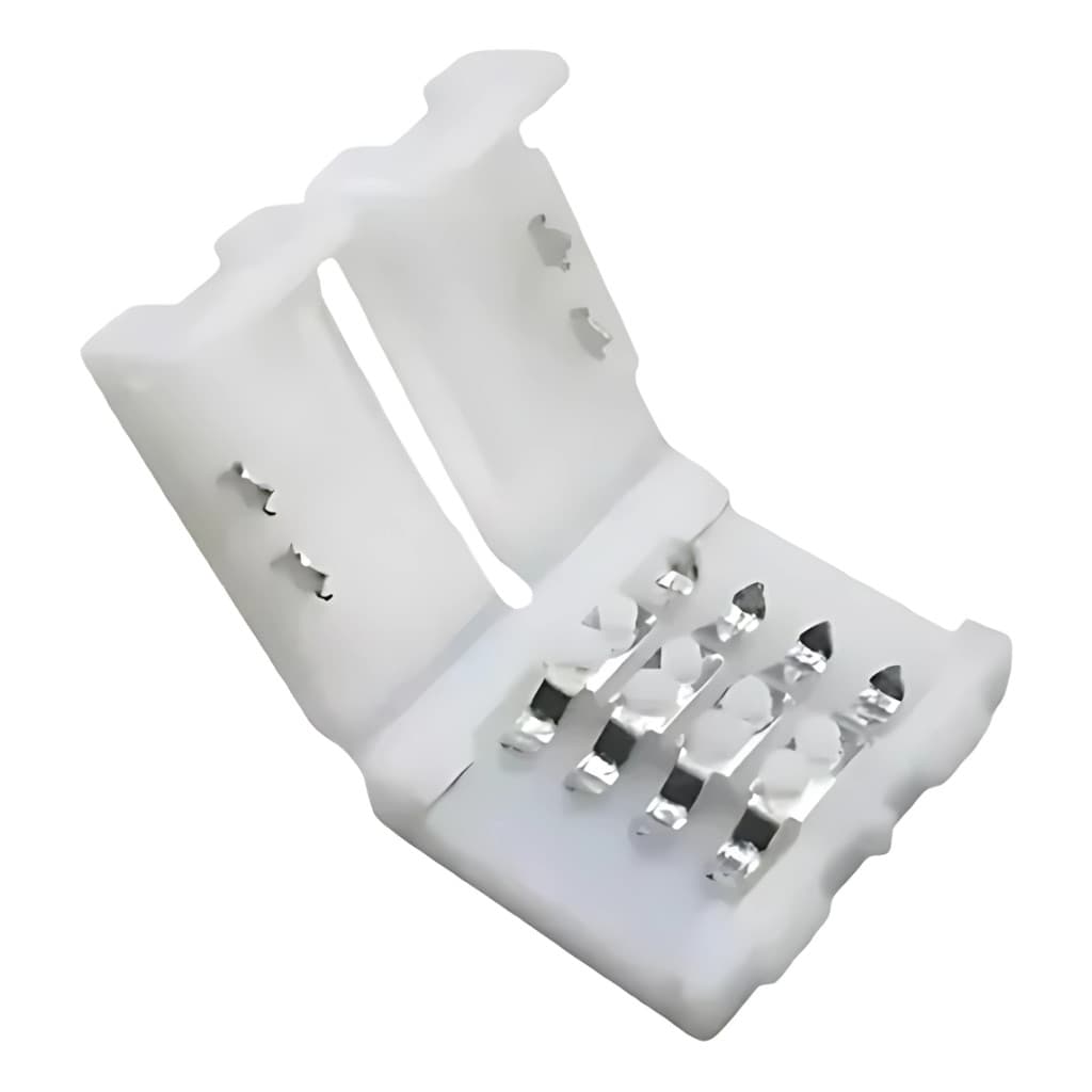 Kit 100 Conector Emenda p/ Fita LED 5050 RGB 10mm 4 Vias