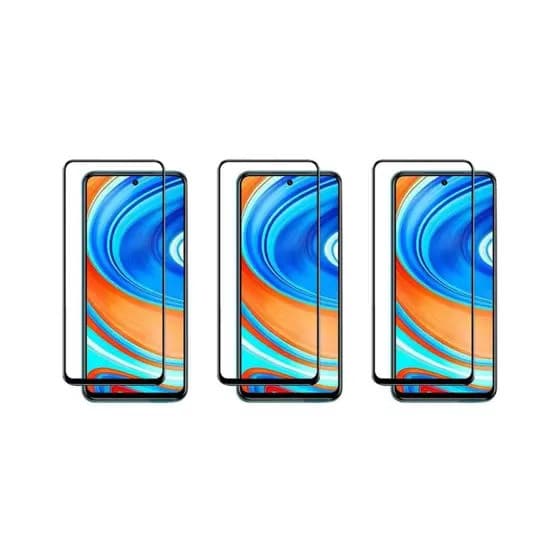 Kit 3UN Películas de Vidro 3D  Tela Toda Para Redmi Note 9S