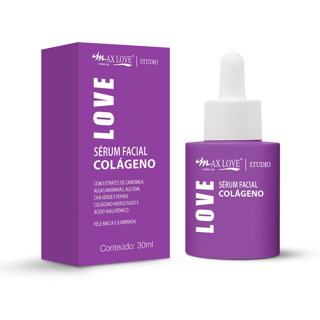 Sérum Facial Colágeno - Max Love com Extrato de camomila, colágeno e ácido Hialurônico