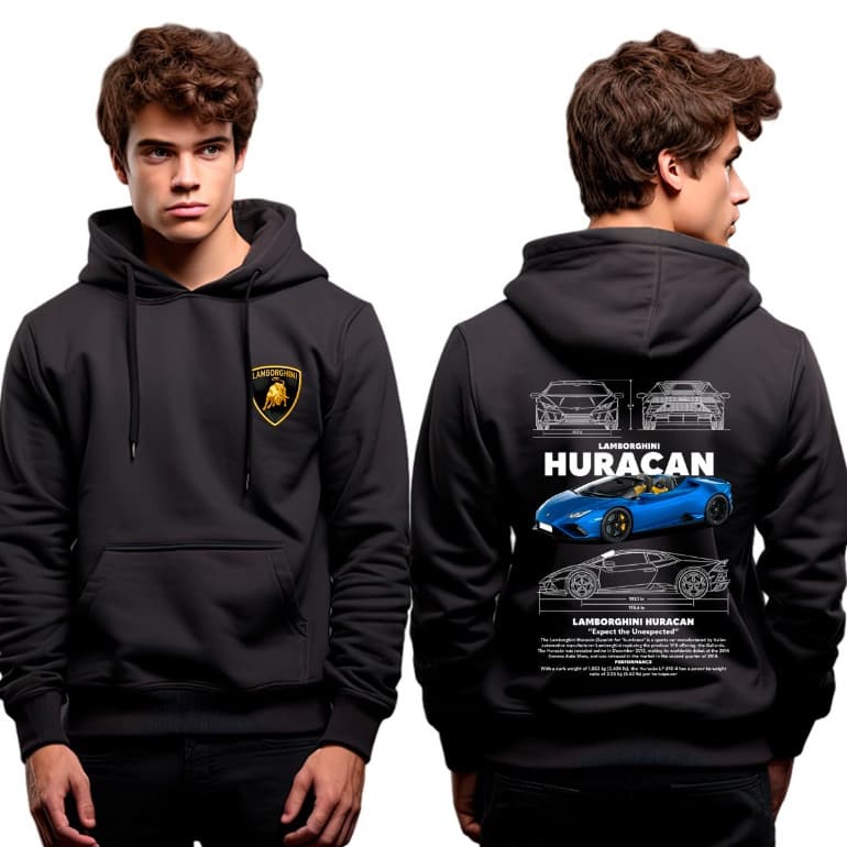 Moletom Canguru Carro Luxo Lamborghini Huracan Lançamento Unisex
