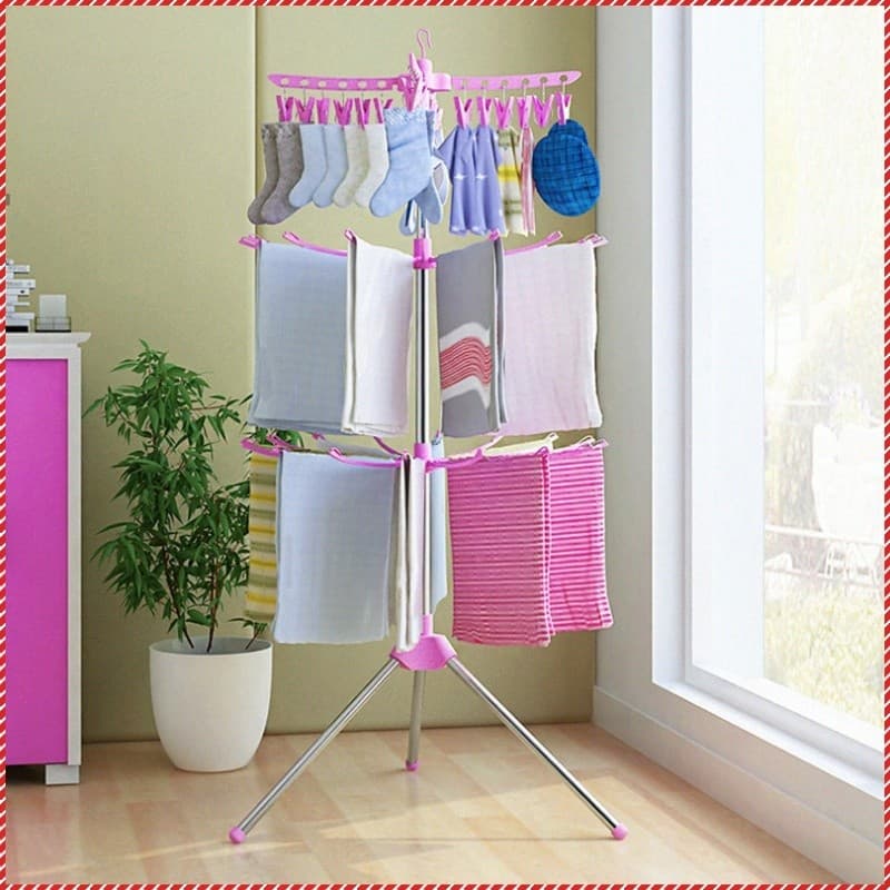 rack De Secagem De Roupas De Bebê Fraldas Toalheiro De Aço Inoxidável Dobrável Banho Varanda