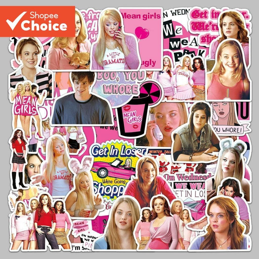 Adesivos De Graffiti Da Série Mean Girl 50 Peças Fofos Para Malas Capas De Celular Laptop Capacete Skate Decorativos À P