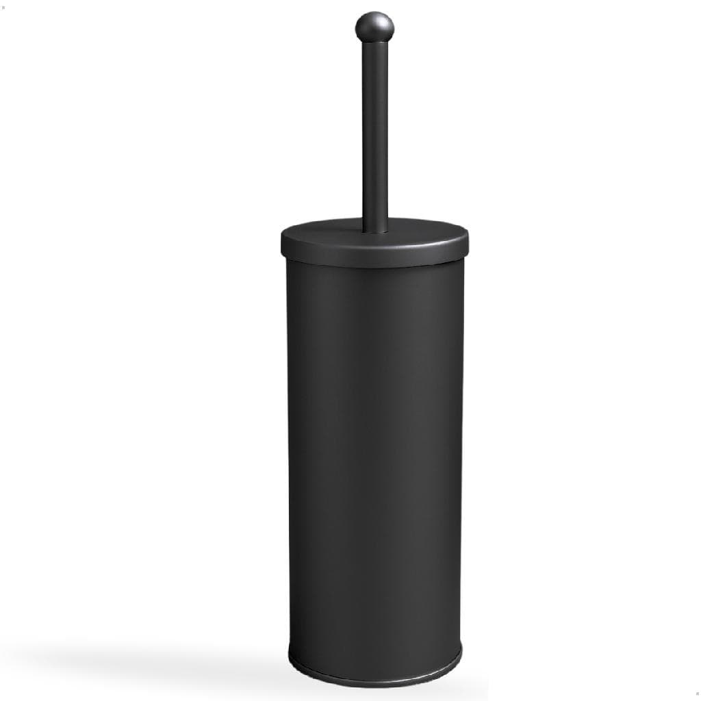 Escova Sanitária Preta Com Suporte Aço Inox Fosco