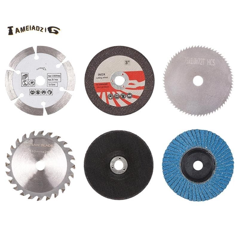 Kit De Disco De Corte De 75mm , 6 Peças , Para Moedor De Ângulo De Furo De 10mm , Lâmina De Serra Circular De Metal , Ab