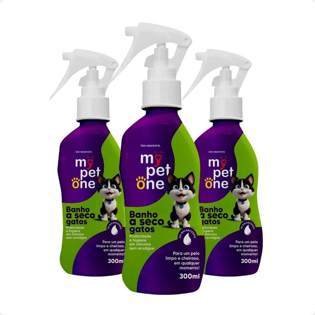 Kit 3 Banho a Seco para Gatos 300mL - MyPetOne