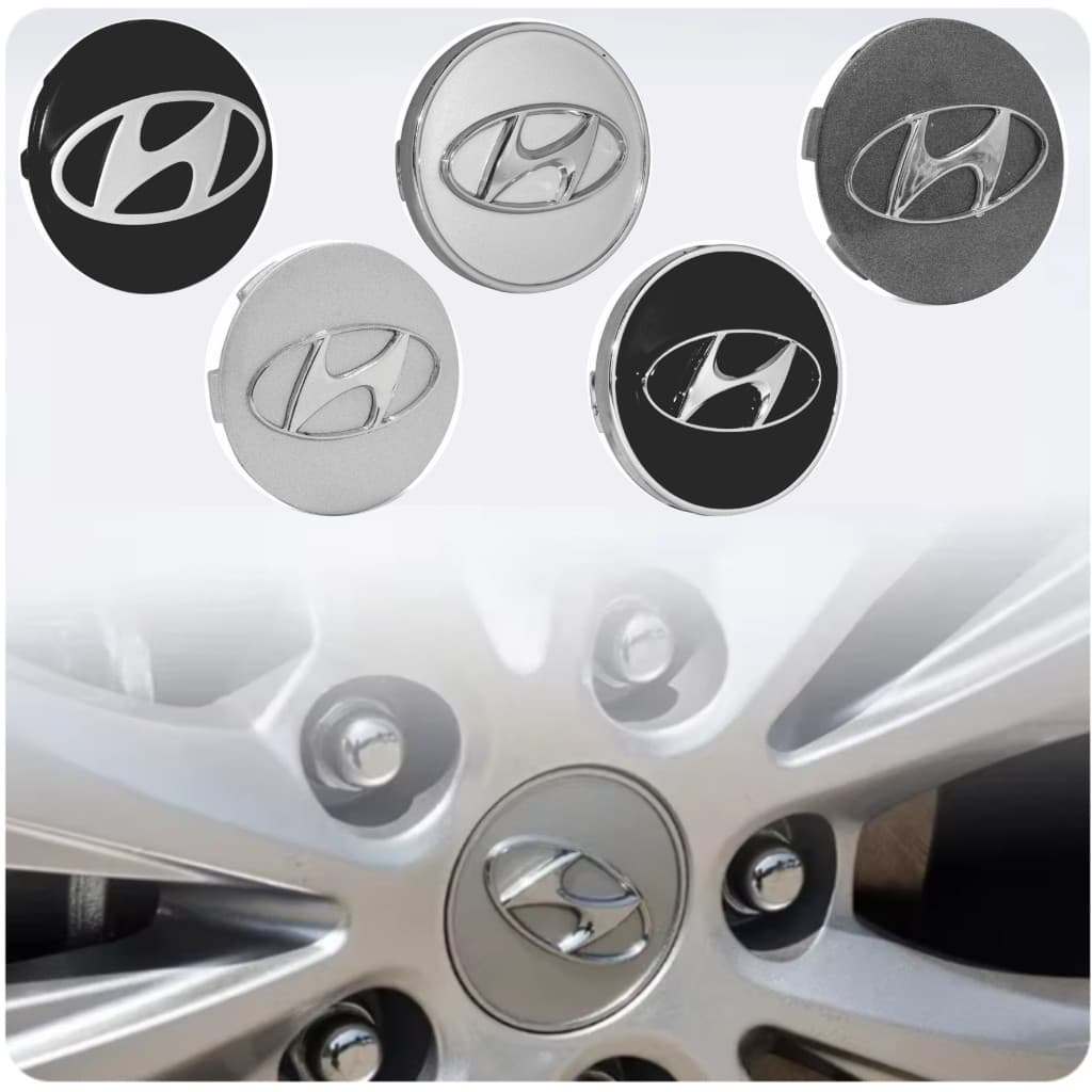 Kit 4 Calota Calotinha Calota Miolo Centro Roda Hyundai Elantra Sonata Azera Ix35 Tucson HB20 Creta
