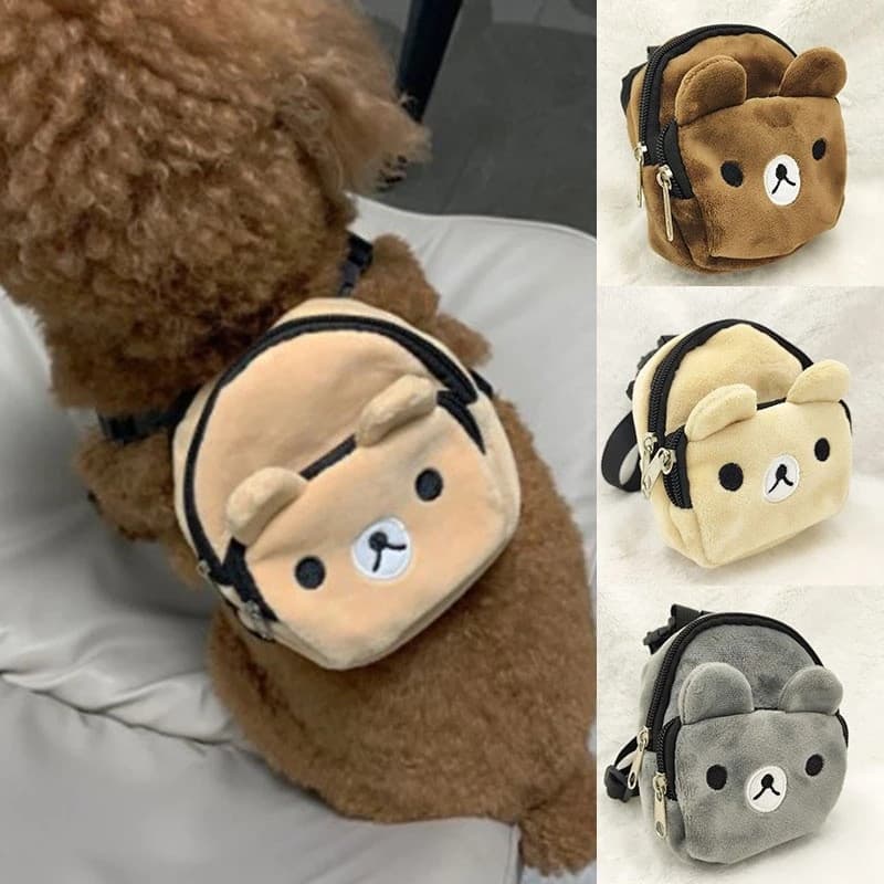 Mochila Pet Para Cachorro Cães Gatos Coleira Peitoral Com Guia Mini Saco De Ombro Bolsa