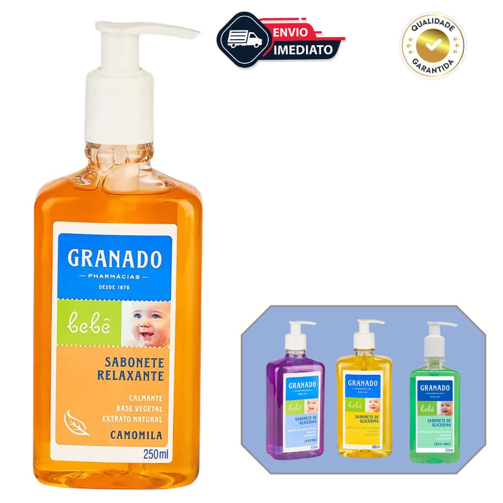 Sabonete Líquido Granado Bebê 250ml | Pele Sensível | Uso Diário Recém-Nascido Baby