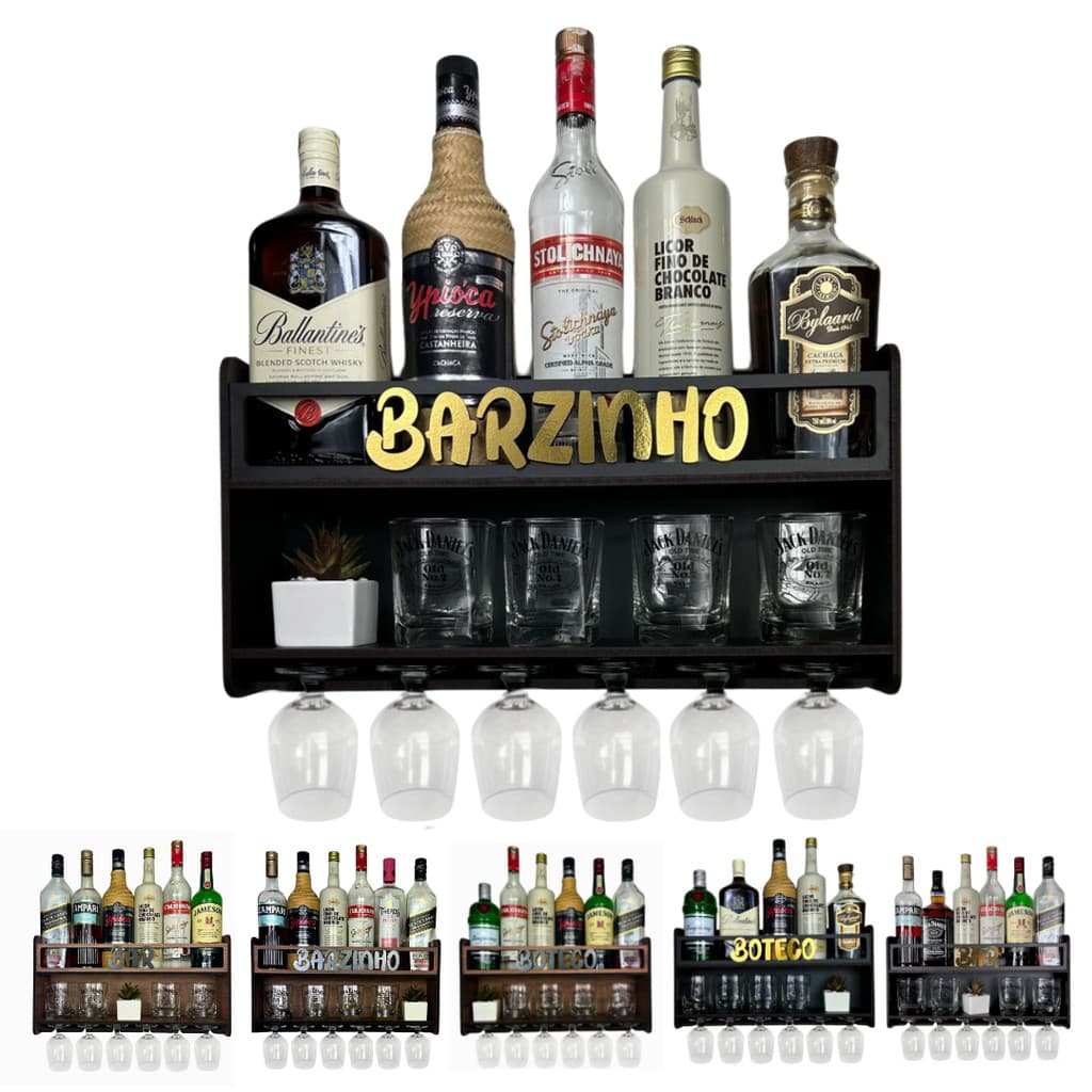 Barzinho de Parede Compacto 2 cores decoração presente 49x26