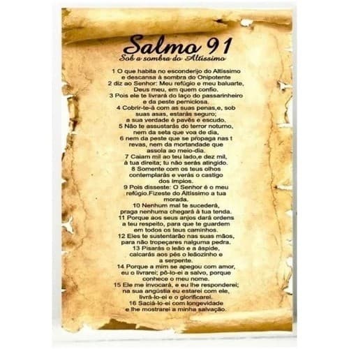 Quadros Decorativo Religioso 1 Peça Salmo 91 Fé Sala 80x60