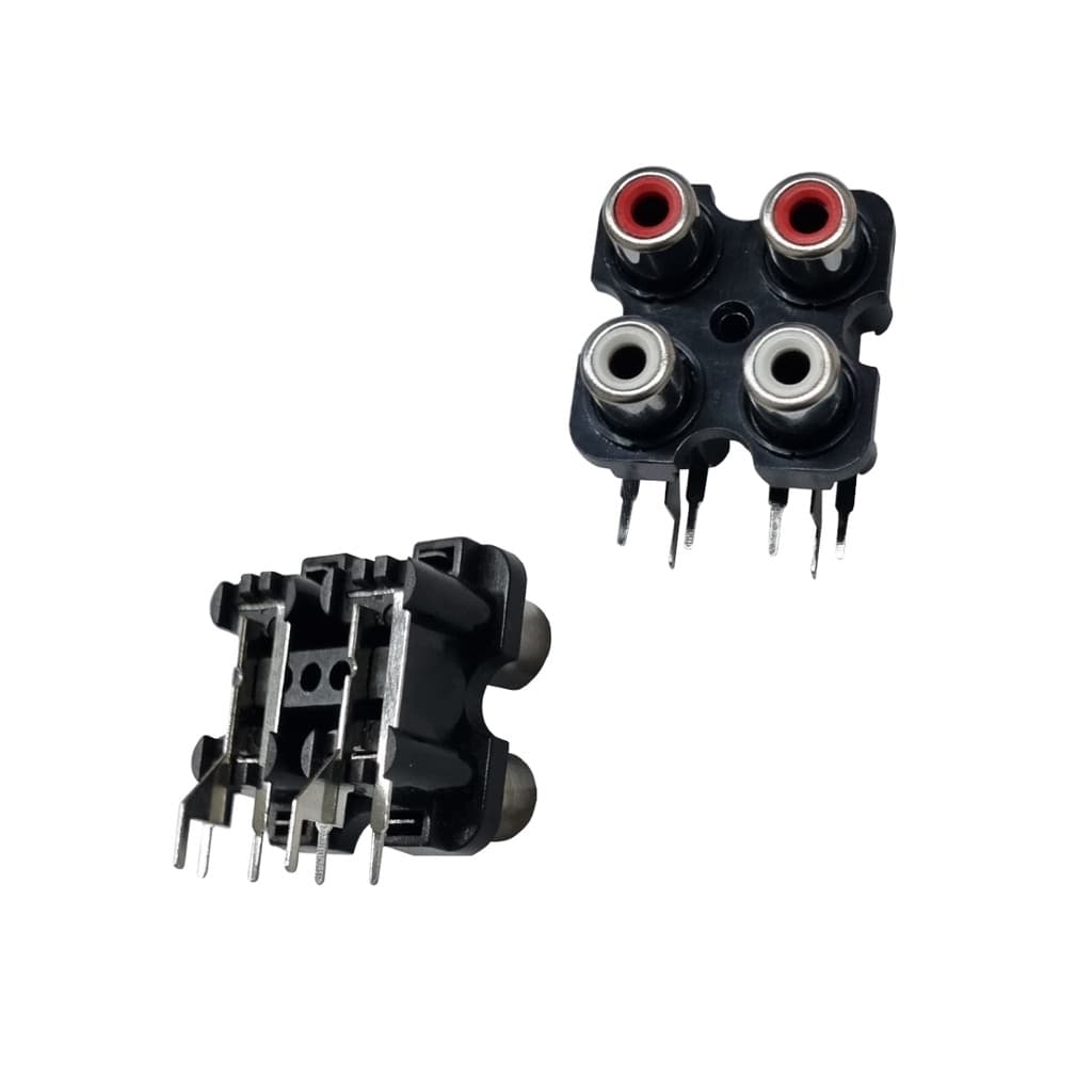Conector Rca Av 4-8, 4-7 branco e Vermelho Tomada Rca Fêmea