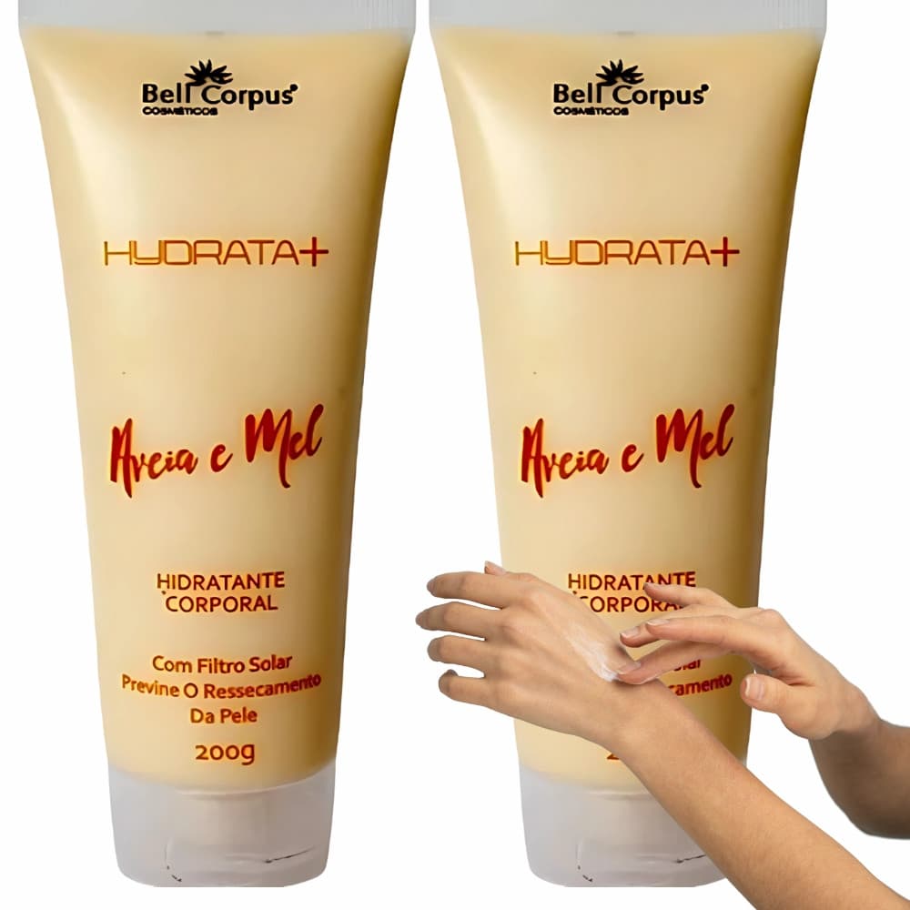 Creme Bell Corpus Creme Hidratante Aveia e Mel Bell Corpus Kit 2 Unidades Toque Macio e Perfumado