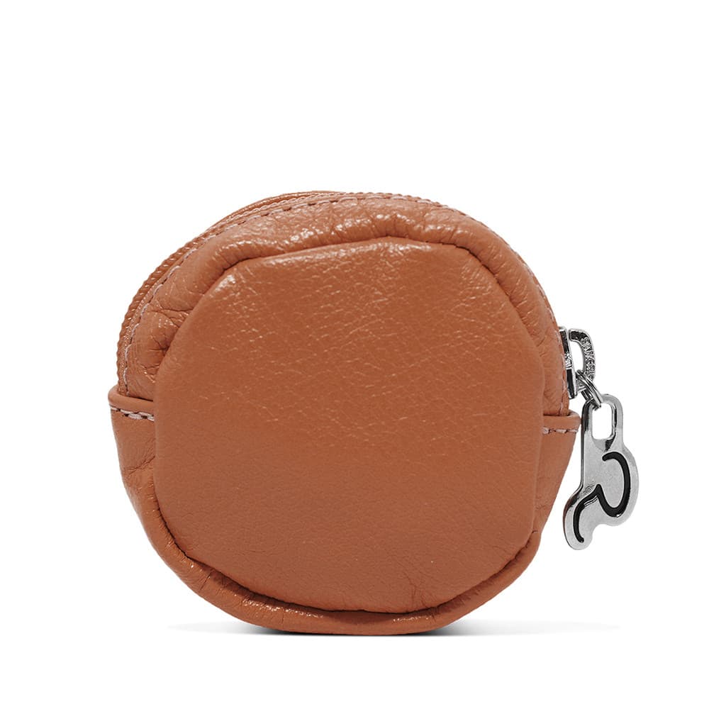 Porta Moedas de Couro Legítimo Relicário Modelo Dime - Caramelo | Produto Nacional / 100% Couro