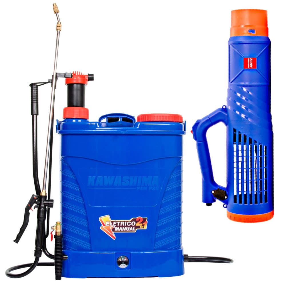 Pulverizador Agrícola Costal Manual e Elétrico 20 Litros PEM P20 + Turbonebulizador AN12 Kawashima