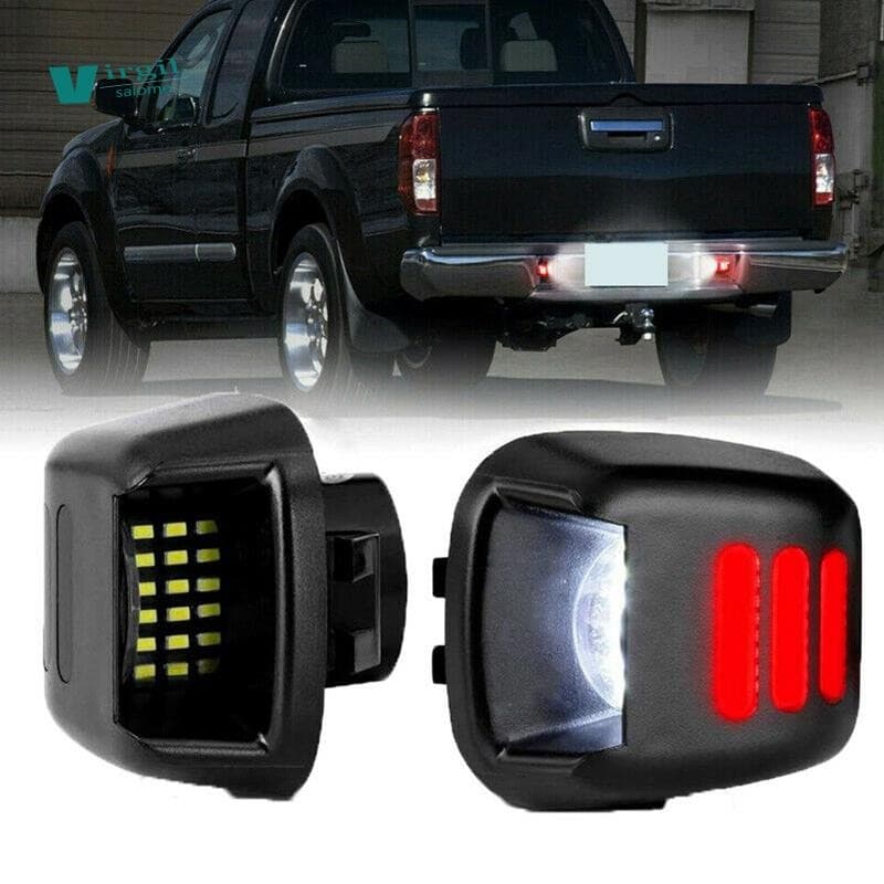 【new】2 Unidades De Tubo Vermelho SMD LED Luz De Placa De Licença Para Navara D40 2005-2016