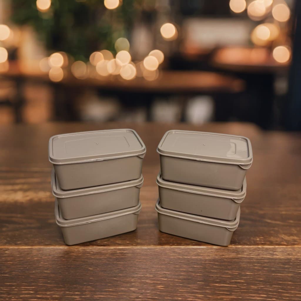 Potes Plásticos - Formato Retangular - Kit com 6 unidades - 1 Litro cada - Vasilha/ Marmita