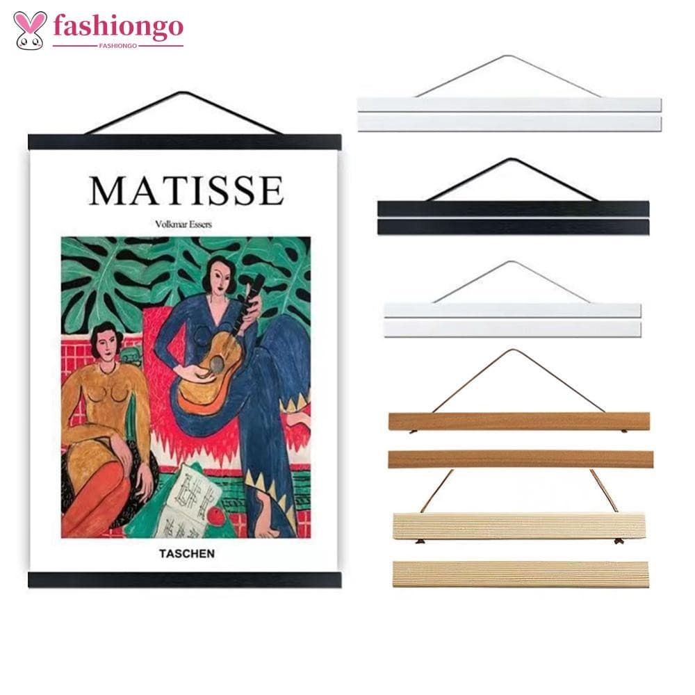 FASHIONGO Magnético De Madeira Cabide Quadros Cartaz Fotos Arte Da Parede Impressões Em Tela Pinturas Teca Pinho Sala Es