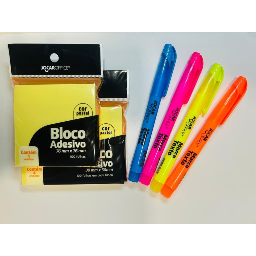 Kit bloco adesivo  - marca texto